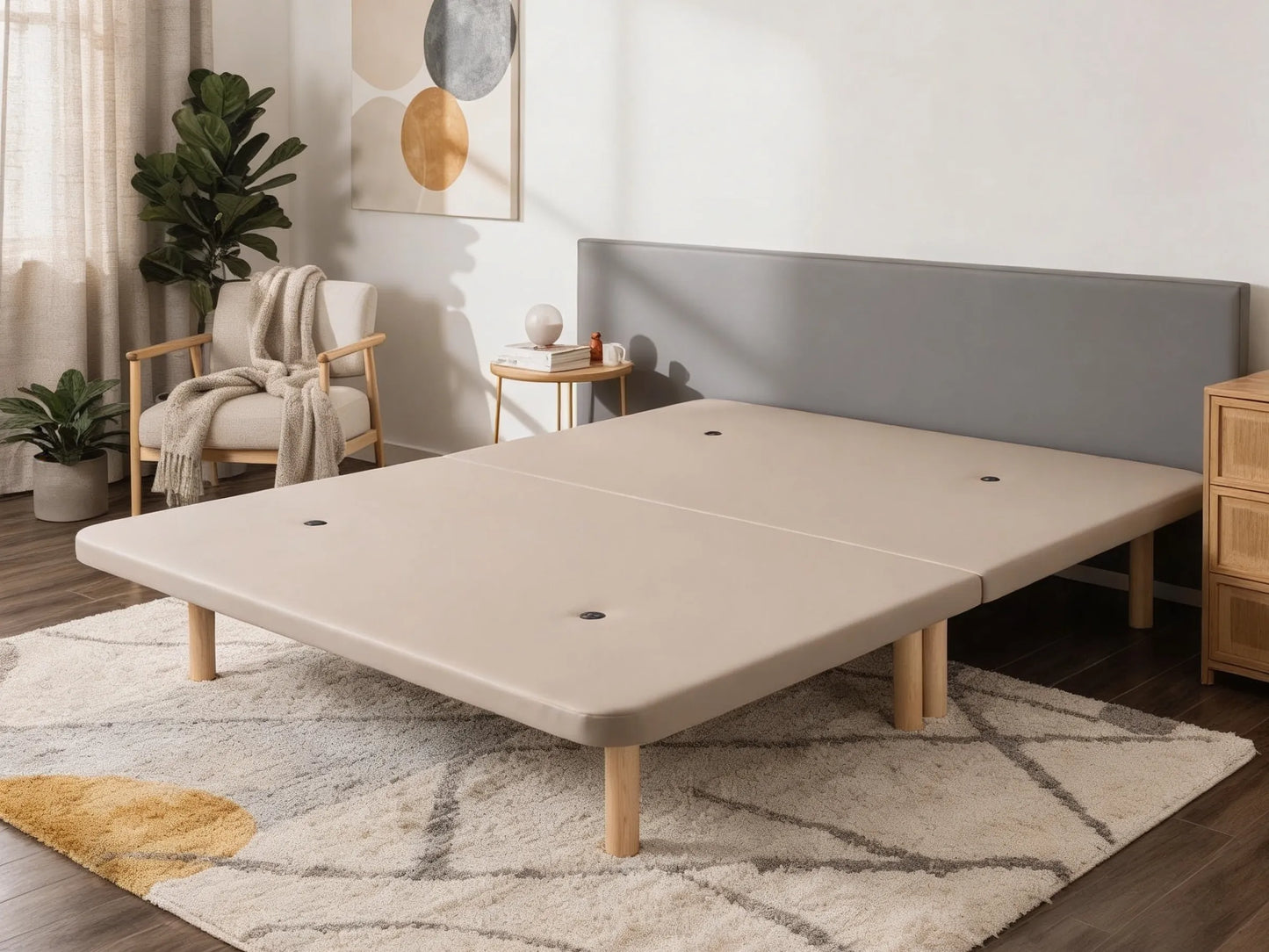 Base Tapizada Partida 3D Beige
